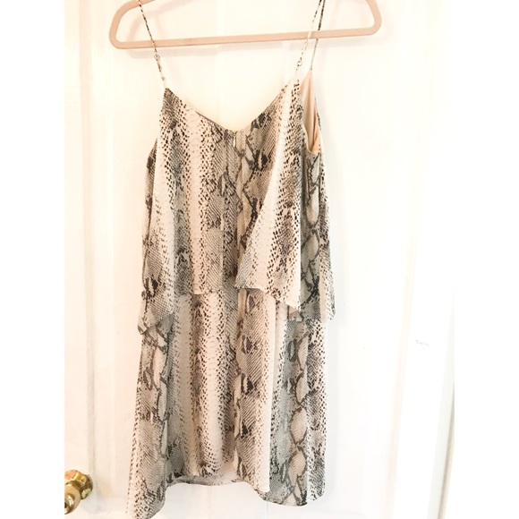 Lavender Brown Snake Print Tank Dress - Picture 2 of 4